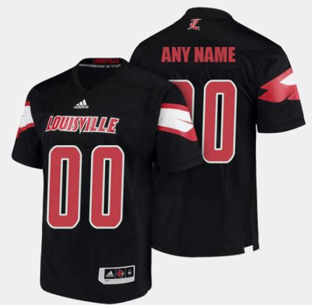 Louisville Cardinals Custom Name And Number Football Jersey Black