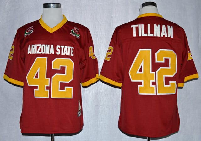 Arizona State Sun Devils #42 Pat Tillman NCAA Football Jersey Maroon 1997  Rose Bowl - Tee Fashion Star