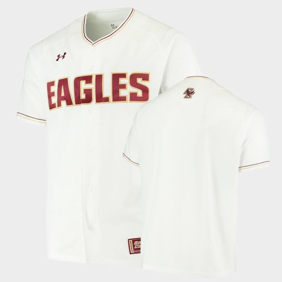 Boston College Eagles Jersey Custom Name Number White Baseball