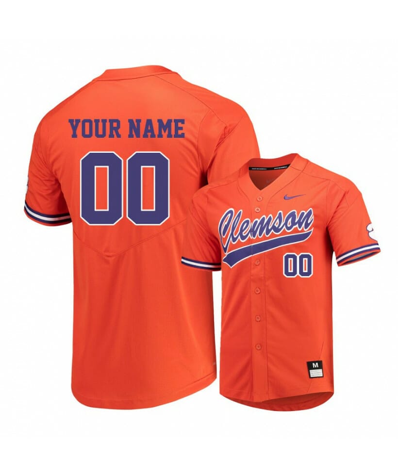 Clemson Tigers BaseBall Jersey Custom Number And Name - Freedomdesign