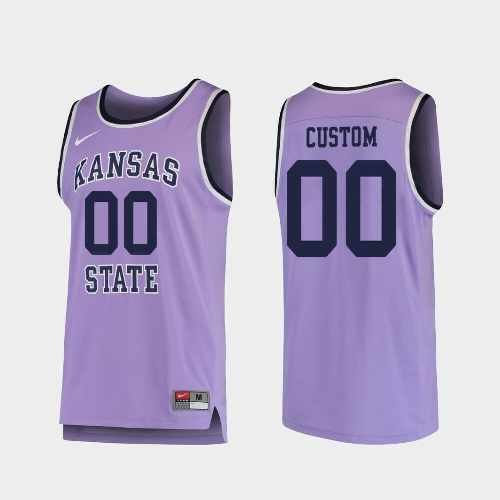 Custom College Basketball Jerseys Kansas State Wildcats Jersey Name and Number NIL Pick-A-Player Purple