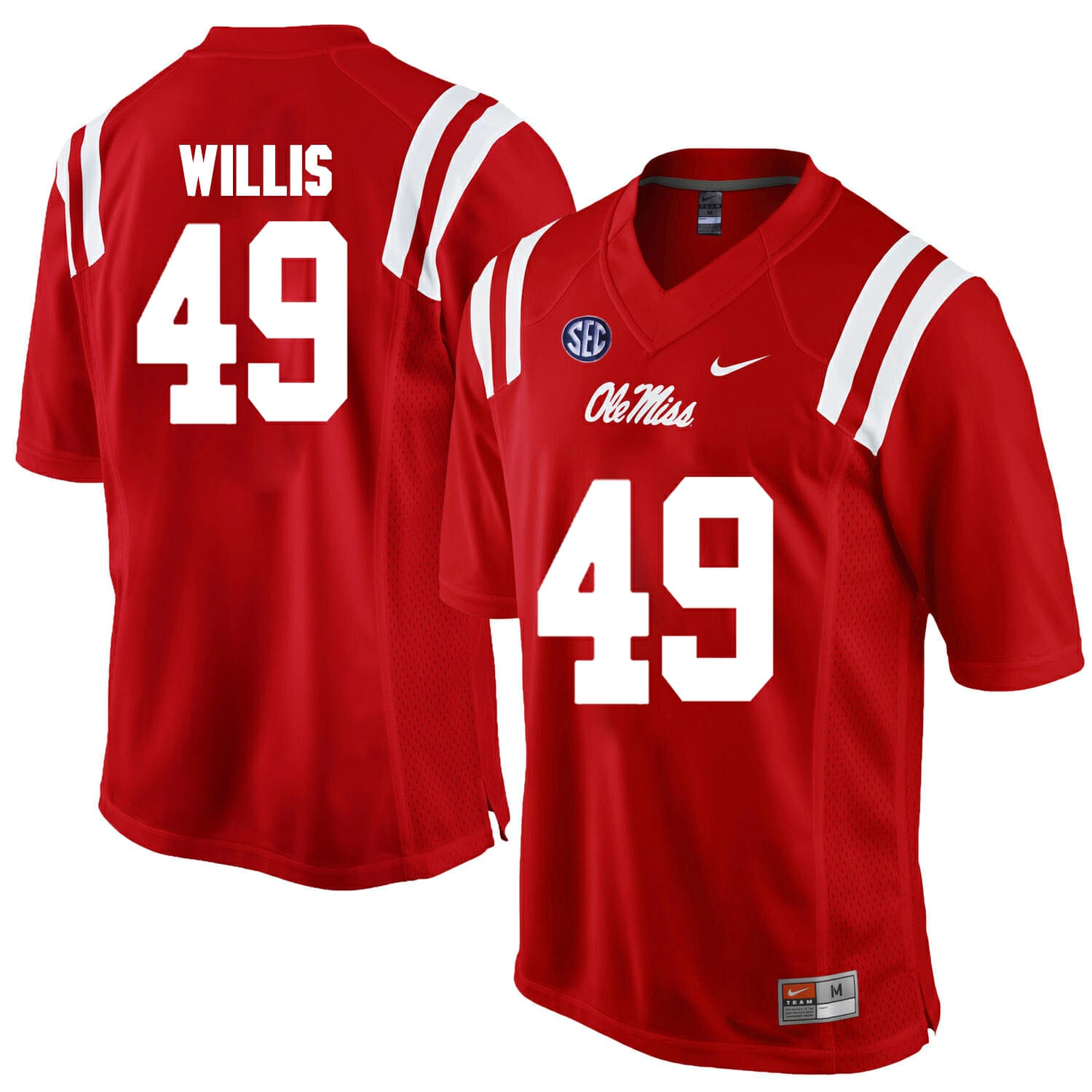 Ole Miss Rebels Jersey #49 Patrick Willis NCAA College Football Red