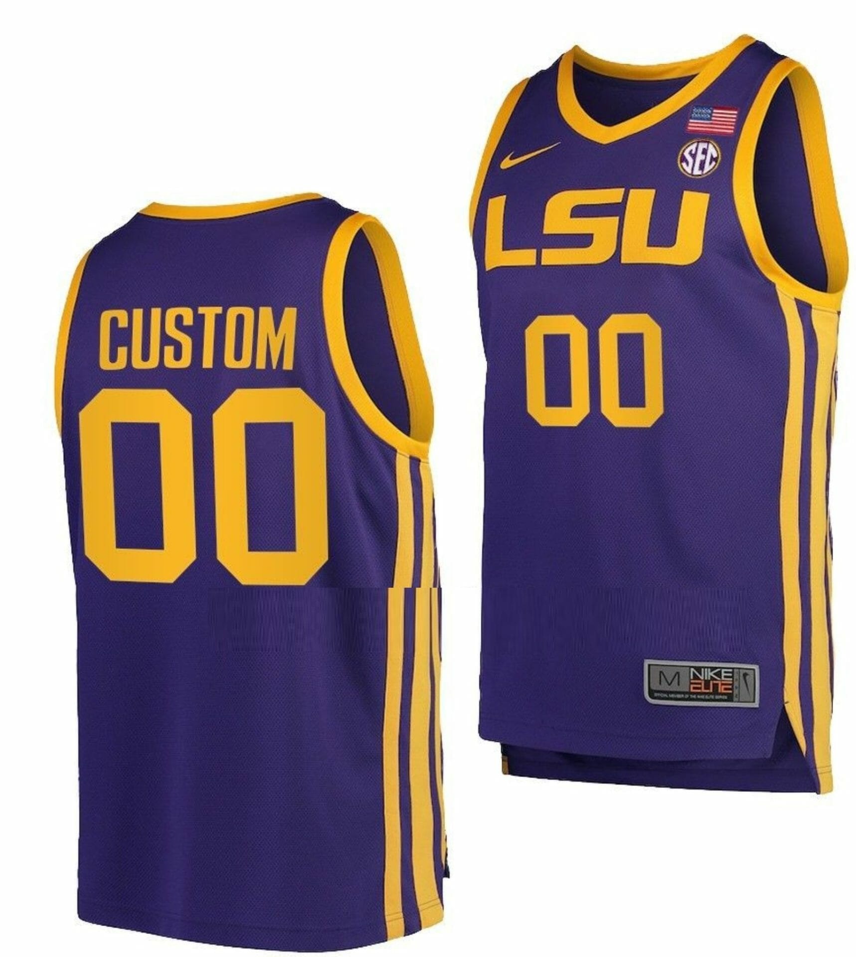 Custom LSU Tigers Basketball Jersey Name and Number College Replica SEC Purple