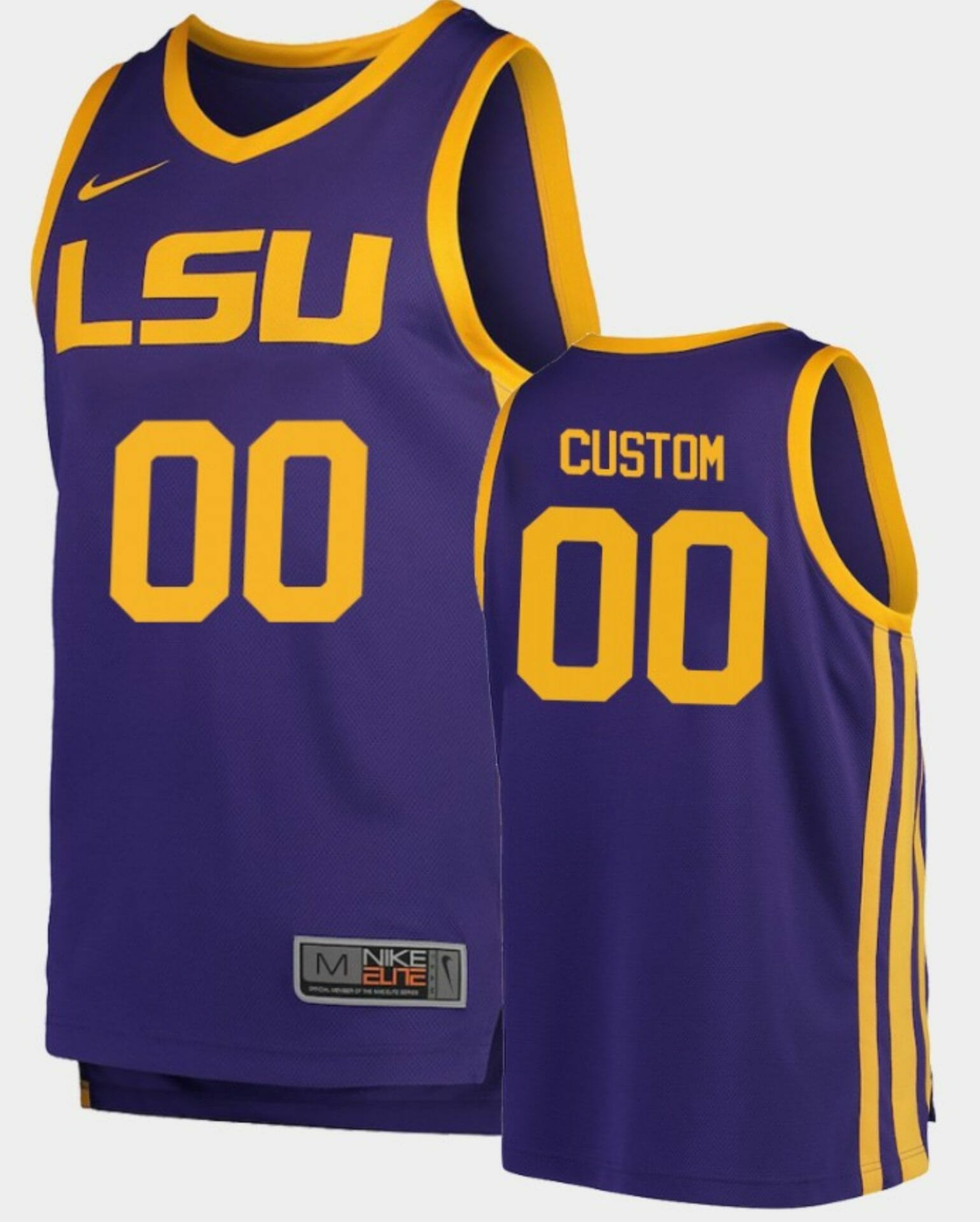 Custom LSU Tigers Baseball Jersey Name and Number NCAA College Gold Elite