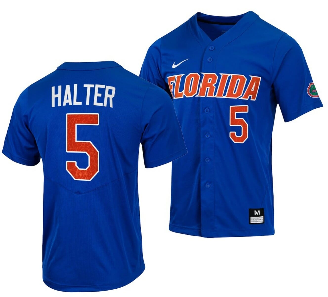 NCAA Baseball Jersey Colby Halter Florida Gators College Full-Button Black #5