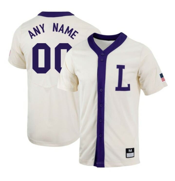 Custom LSU Tigers Baseball Jersey Name and Number NCAA College White