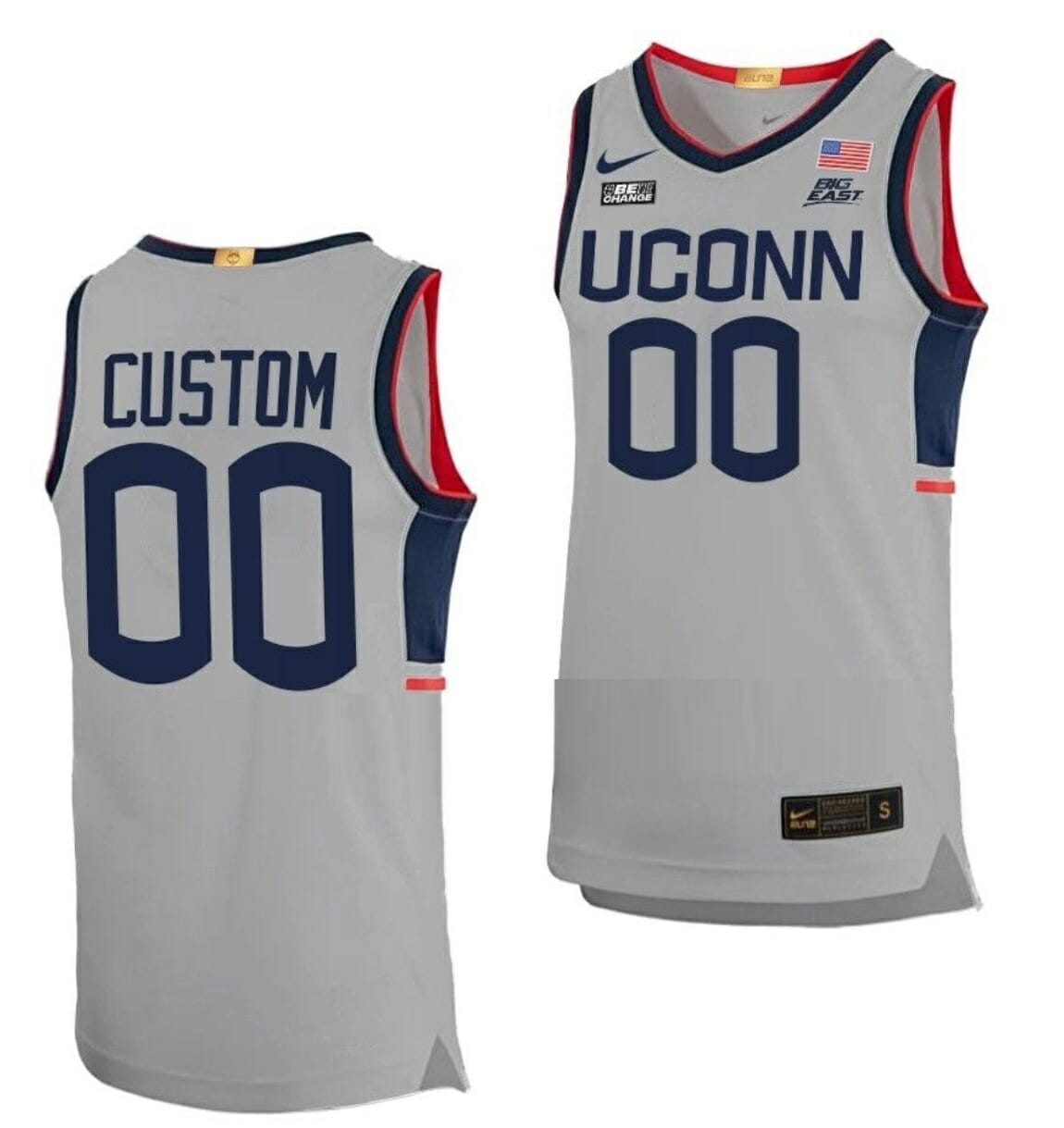 Custom NCAA Basketball Jerseys UConn Huskies Jersey Name and Number College Limited Gray