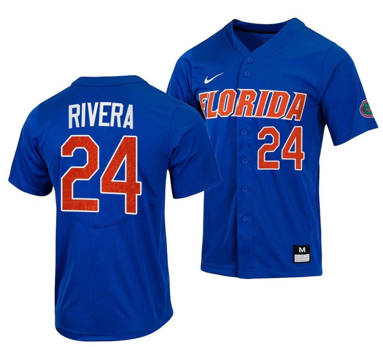 Florida Gators Baseball Jersey Josh Rivera NCAA College Royal Full-Button #24