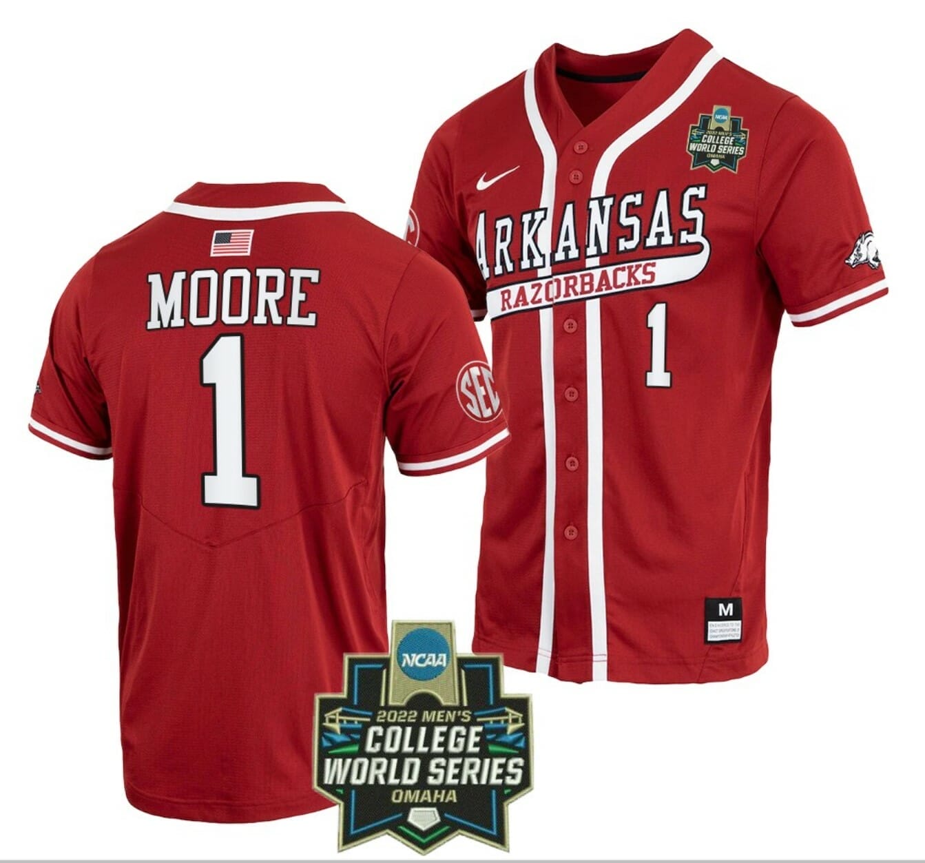 Men's Arkansas Razorbacks #25 Cliff Lee Natural Full-Button