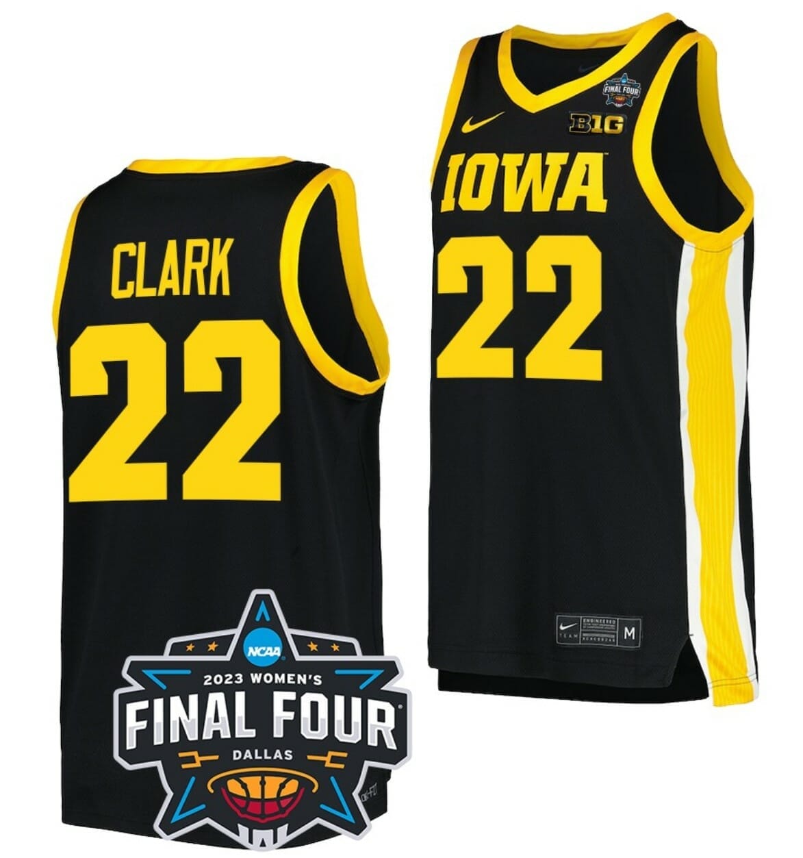 Best Seller NCAA Caitlin Clark Jersey Iowa Hawkeyes College Basketball 2023 National Championship Bound Black #22
