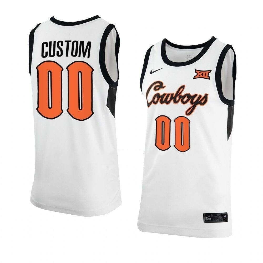 Custom NCAA Basketball Jerseys Oklahoma State Jersey College Name and Number White