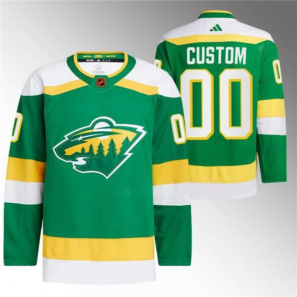 New Custom Minnesota Wild Jersey Name And Number 2022-23 Green Reverse  Retro - Tee Fashion Star