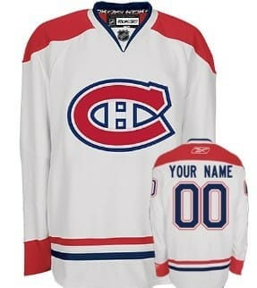 Custom Hockey Jerseys Montreal Canadiens Jersey Name and Number White NHL