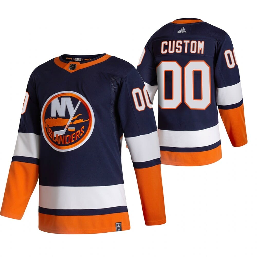 Custom Hockey Jerseys New York Islanders Jersey Name and Number Blue Third