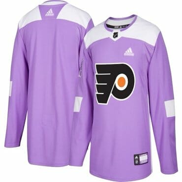 Custom Hockey Jerseys Philadelphia Flyers Jersey Name and Number Purple Pink Fights Cancer Practice