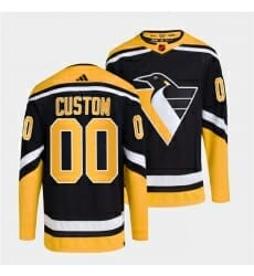 Custom Hockey Jerseys Pittsburgh Penguins Jersey Name and Number 1917-2017 Black 100th Anniversary NHL