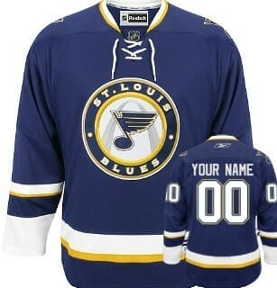 Custom Hockey Jerseys St Louis Blues Jersey Name and Number Blue Third