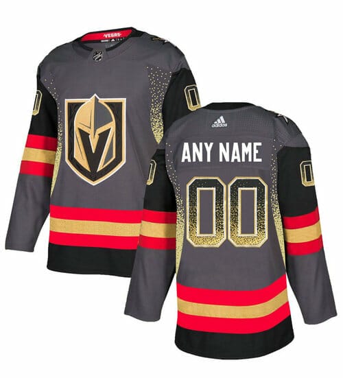 Custom Hockey Jerseys Vegas Golden Knights Jersey Name and Number Gray Drift Fashion