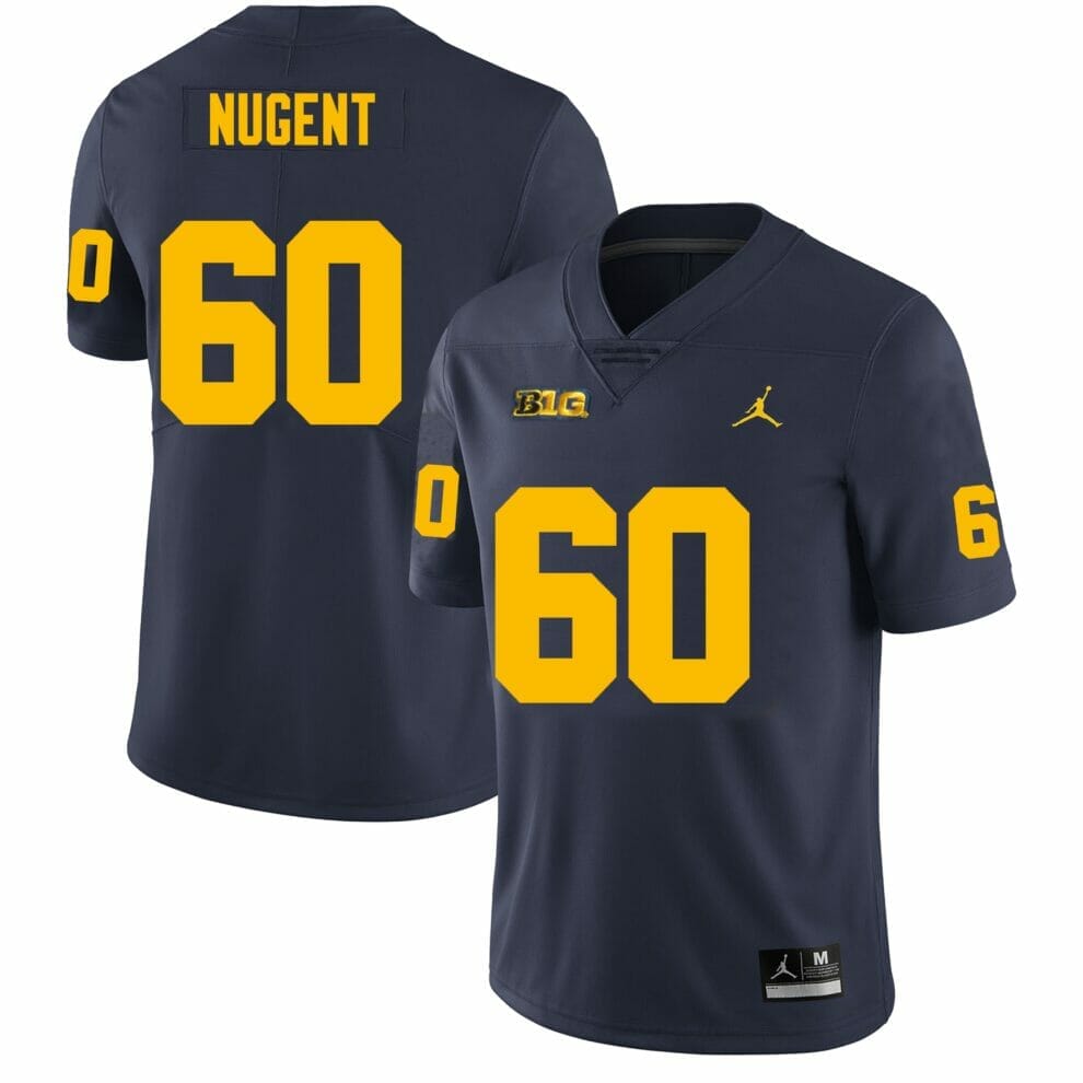 Drake Nugent Jersey Michigan Wolverines #60 College Football Game Navy