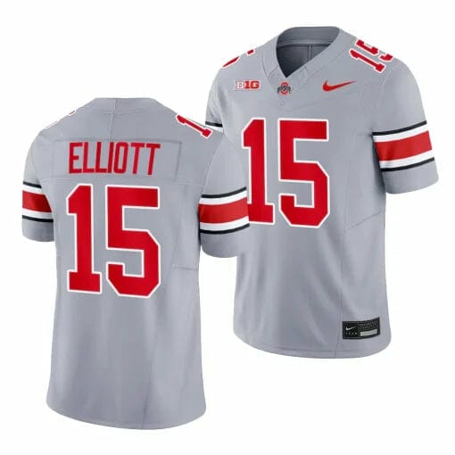 Men's OSU Buckeyes #15 Ezekiel Elliott Scarlet Alumni Football