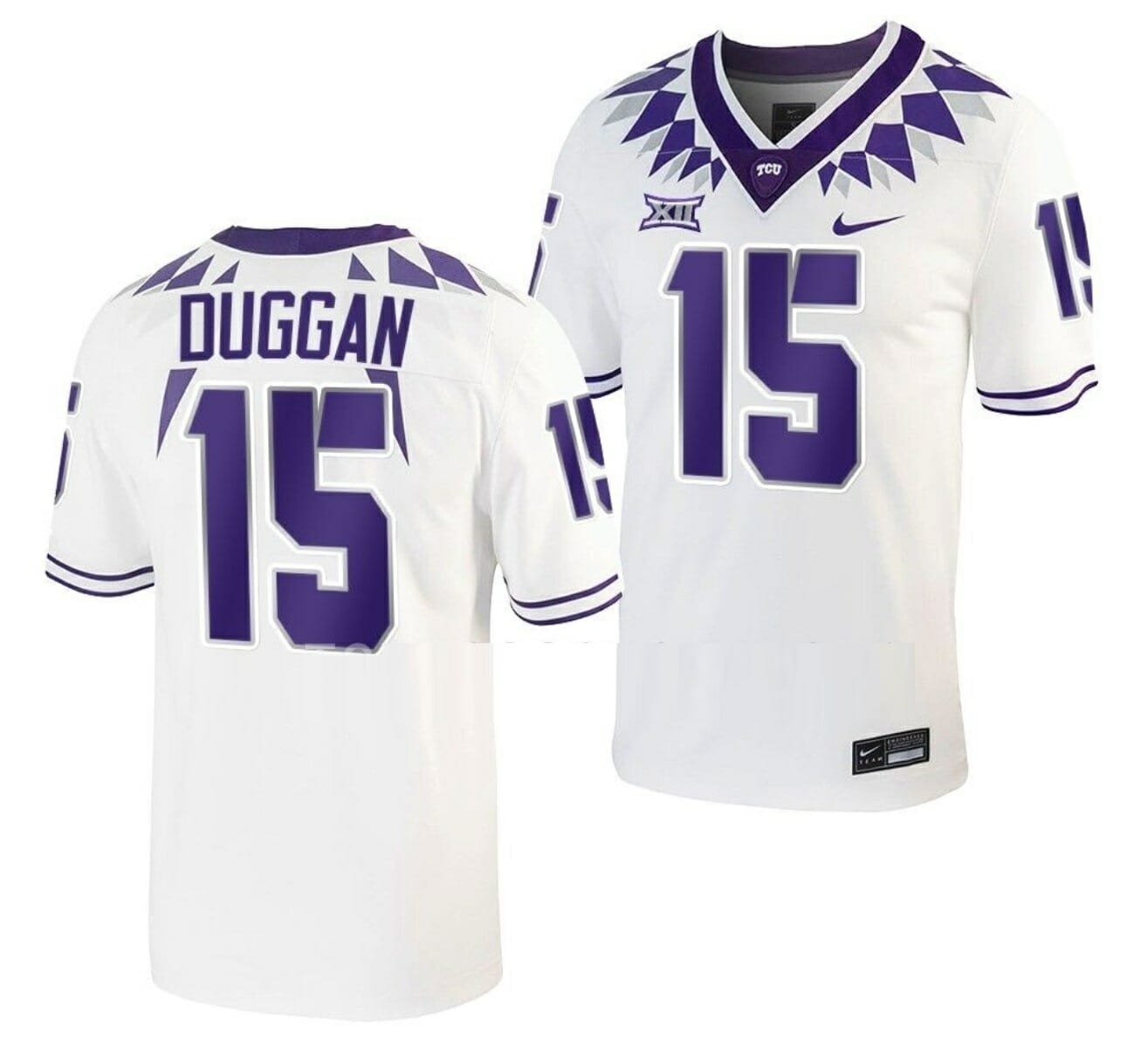 NCAA Custom Football Jersey TCU Horned Frogs Name and Number White