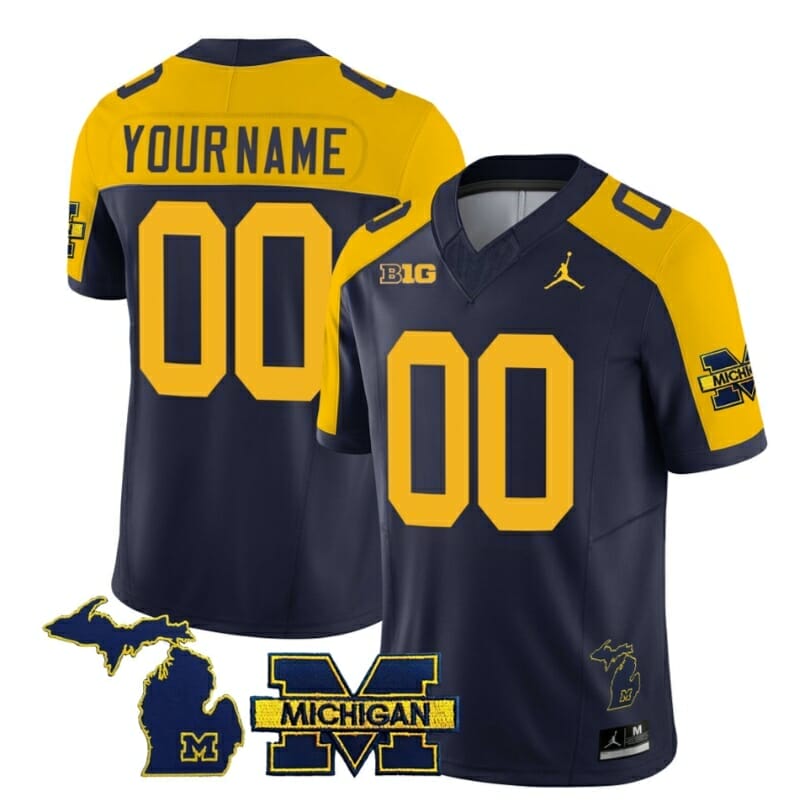 Michigan Wolverines Jersey Custom Name Number Football Yellow Stitched