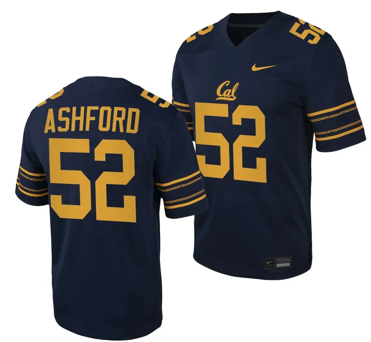 California Golden Bears Jersey Zurich Ashford #52 College Football Game 2023 Black