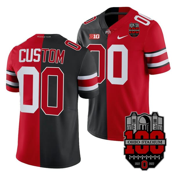 HOT] New Custom Ohio State Jersey Football Big Patch Black