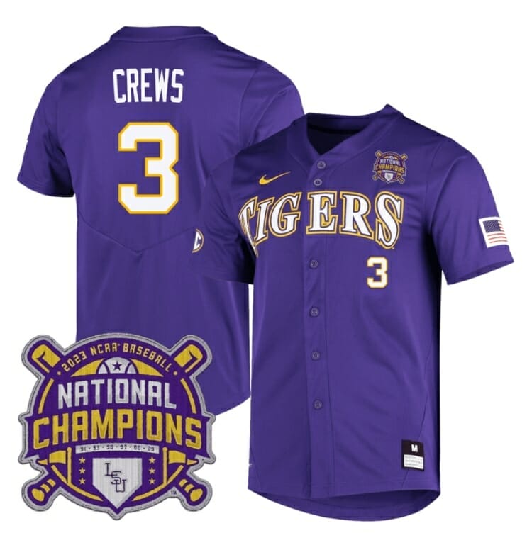 Dylan Crews Jersey LSU Tigers Baseball NCAA College Purple Alumni #3