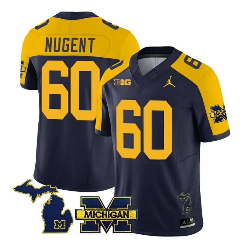 Drake Nugent Jersey Michigan Wolverines #60 College Football Game Navy