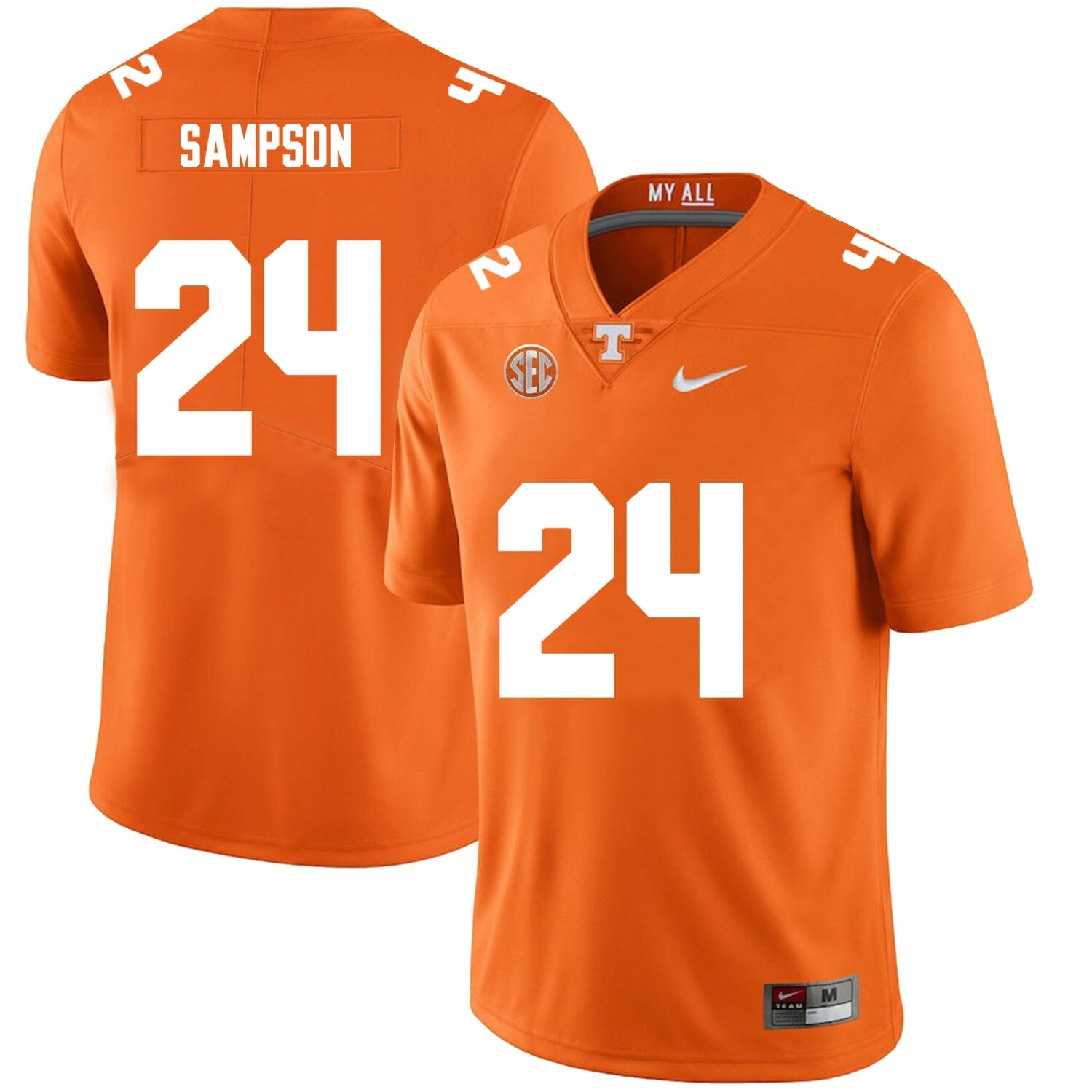 Dylan Sampson Jersey Tennessee Volunteers #24 College Football New Orange