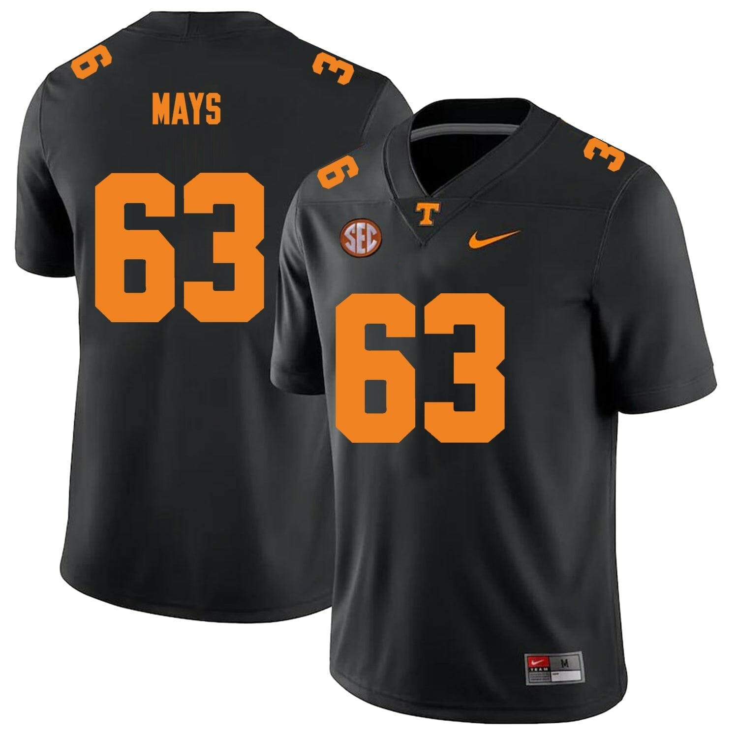 Cooper Mays Jersey Tennessee Volunteers #63 College Football New Black