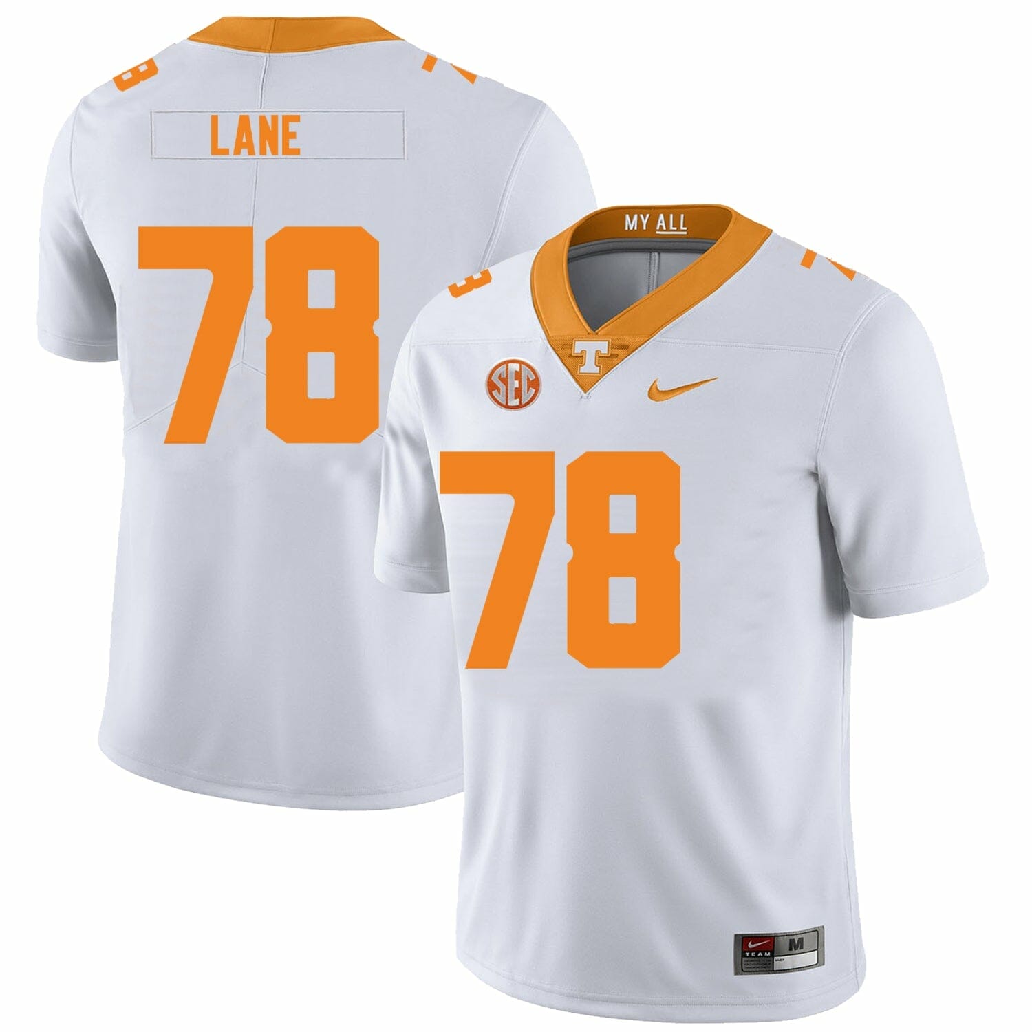 Men's Nike Tennessee Orange Volunteers Football Custom Game Jersey Size: 3XL